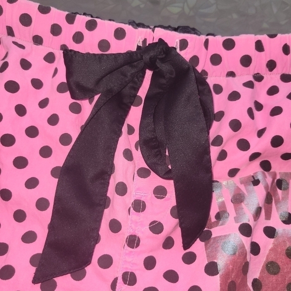 Vintage Y2K Unwrap Me Pajama Lounge  Pants Pink Polka Dot Sz: S Drawstri… - Picture 4 of 9